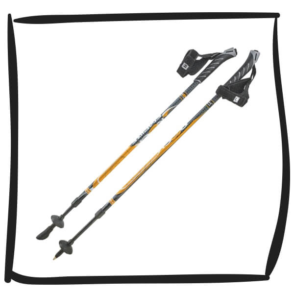 Nordic walking poles will help you to maintain the correct position of your body while walking and will serve as a support in difficult terrain.