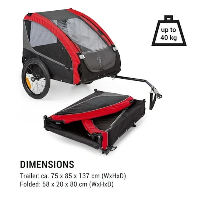 The trailer is specially reinforced and equipped with a non-slip, waterproof plastic bottom